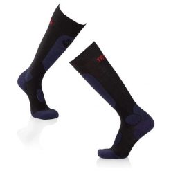 Skarpety narciarskie 3/4 długości z wełny merynosów, czarne, dżinsowe. Czarne skarpety TRY TO FLY, bez wzorów, z wełny. W wyprzedaży za 117.64 zł.