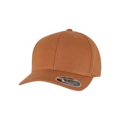 Czapka typu snapback Flexfit 110 Curved. Brązowe czapki z daszkiem FLEXFIT, bez wzorów, z bawełny. Za 132.50 zł.