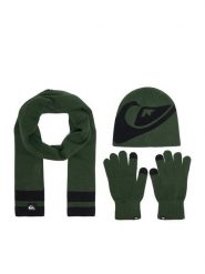 Quiksilver Zestaw czapka, szalik i rękawiczki CWBEO-QS-SM346-001-AW26 Zielony. Zielone czapki zimowe Quiksilver, bez wzorów. Za 139.99 zł.