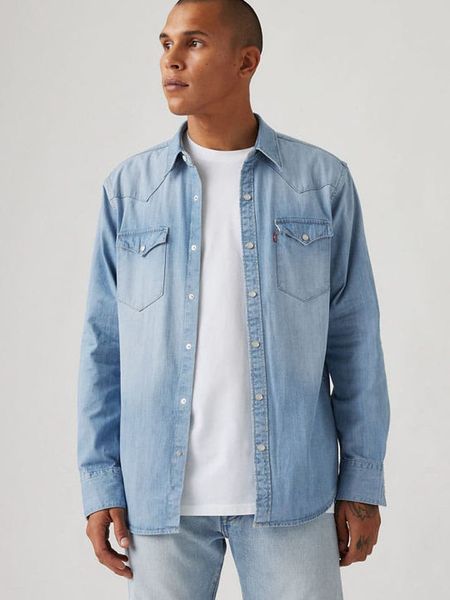 Levi's Koszula dżinsowa - Regular fit - w kolorze błękitnym rozmiar: S. Niebieskie koszule Levi's®, s, bez wzorów, z bawełny, bez kołnierzyka, bez ramiączek. Za 146.63 zł.