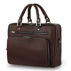 Skórzana męska torba na laptopa Solier SL24 Shannon ciemny brąz. Brązowe torby na laptopa Solier. Za 799.98 zł.