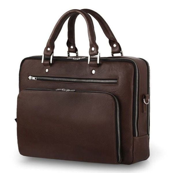 Skórzana męska torba na laptopa Solier SL24 Shannon ciemny brąz. Brązowe torby na laptopa Solier. Za 799.98 zł.