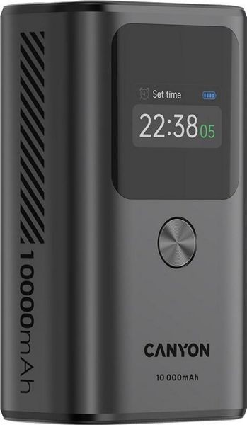 Canyon OnPower 130 TFT 10000 mAh PD30W grafitowy. Szare powerbanki . Za 139.90 zł.