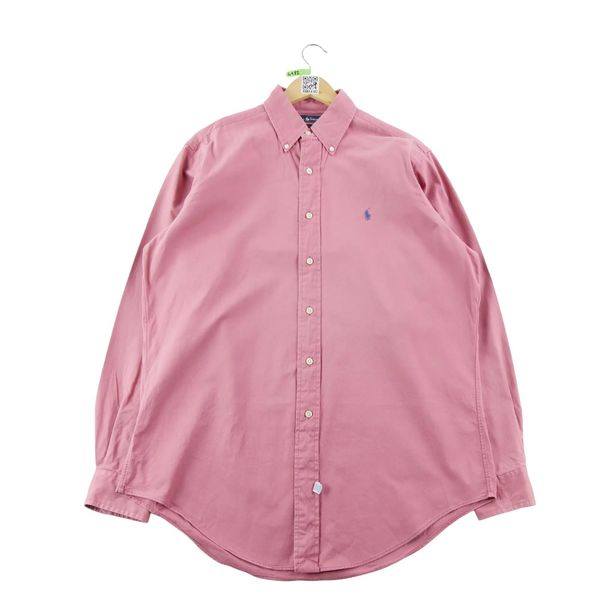 Second life - Koszula klasyczna męska jednolita - Stan bardzo dobry. Czerwone koszule RALPH LAUREN, m, bez wzorów, bez kołnierzyka, bez ramiączek. Za 170.36 zł.