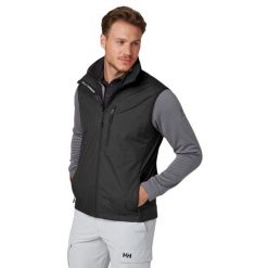 Kurtka uniwersalna męska Helly Hansen Crew Vest. Czarne kurtki Helly Hansen, m, bez wzorów, z syntetyku, bez kaptura. Za 487.85 zł.