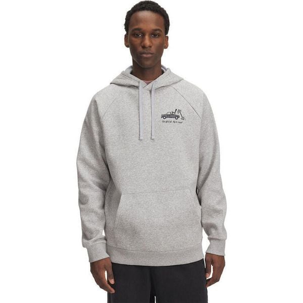 Bluza Under Armour Rival Fleece HBR Logo Hoodie. Szare bluzy Under Armour, bez wzorów, bez kaptura. Za 179.99 zł.