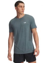 Under Armour Koszulka sportowa "Vanish Seamless" w kolorze szaroniebieskim rozmiar: M. Niebieskie t-shirty sportowe Under Armour, bez wzorów, z materiału, bez ramiączek, outdoorowe. Za 106.13 zł.