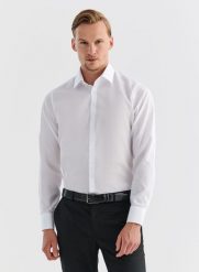 PAKO LORENTE – Koszula męska P000B-1X-001-B. Białe koszule Pako Lorente, m, bez wzorów, z bawełny, bez kołnierzyka, bez ramiączek. Za 99.99 zł.