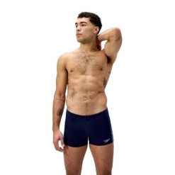 Kąpielówki męskie spodenki kąpielowe Speedo Endurance Tech Panel. Niebieskie krótkie spodenki sportowe Speedo, l, bez wzorów, z materiału. Za 181.98 zł.