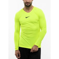 Męska koszulka termoaktywna Nike Dry Park First Layer JSY LS limonkowa. Zielone bielizna termoaktywna Nike, m, bez wzorów, bez ramiączek, do piłki nożnej. Za 89.99 zł.