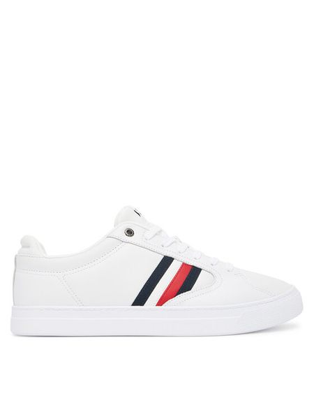 Tommy Hilfiger Sneakersy Icon Court Stripes FM0FM05628 Biały. Białe buty sportowe casual Tommy Hilfiger, bez wzorów, ze skóry, bez zapięcia. Za 299.99 zł.