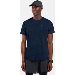 Koszulka z krótkim rękawem męska ODLO T-shirt crew neck s/s ZEROWEIGHT. Niebieskie bielizna termoaktywna ODLO, m, bez wzorów, z materiału, bez ramiączek, do biegania. Za 269.99 zł.
