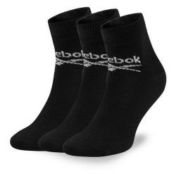 Zestaw 3 par wysokich skarpet unisex Reebok. Czarne skarpety Reebok, bez wzorów. Za 44.99 zł.