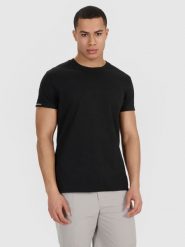 4F T-shirt regular gładki męski - czarny XXL. Czarne t-shirty 4F, m, bez wzorów, z bawełny, bez kołnierzyka, bez ramiączek. Za 59.99 zł.