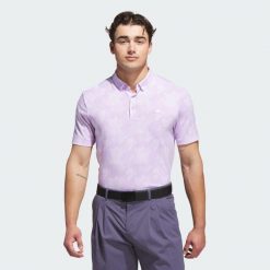 Koszulka Go-To Printed Polo. Białe koszulki polo Adidas, m, bez wzorów, z materiału, bez kołnierzyka, bez ramiączek, na golfa. Za 299.00 zł.