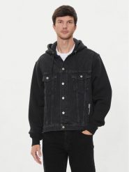 Karl Lagerfeld Jeans Kurtka jeansowa 245D1400 Czarny Regular Fit. Czarne kurtki Karl Lagerfeld Jeans, m, bez wzorów, z jeansu, bez kaptura. Za 619.99 zł.