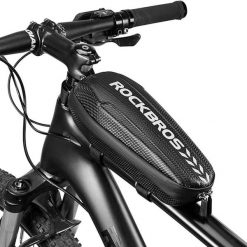 Wodoodporna torba na ramę rowerową Rockbros - Czarna. Czarne torby na ramię ROCKBROS, bez wzorów, z materiału, na ramię, duże, bez dodatków. Za 111.60 zł.
