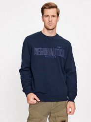 Aeronautica Militare Bluza 232FE1804F511 Granatowy Regular Fit. Niebieskie bluzy Aeronautica Militare, l, bez wzorów, z bawełny, bez kaptura. Za 669.99 zł.