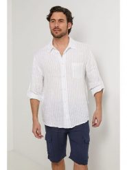 Lin Passion Lniana koszula w kolorze białym rozmiar: XL/XXL. Białe koszule Lin Passion, xl, bez wzorów, ze lnu, bez kołnierzyka, bez ramiączek. Za 179.95 zł.