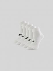 4F Skarpetki krótkie (5-pack) męskie - białe 43-46. Białe skarpety 4F, bez wzorów, z bawełny. Za 59.99 zł.
