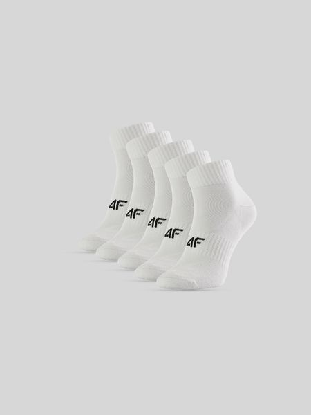 4F Skarpetki krótkie (5-pack) męskie - białe 43-46. Białe skarpety 4F, bez wzorów, z bawełny. Za 59.99 zł.