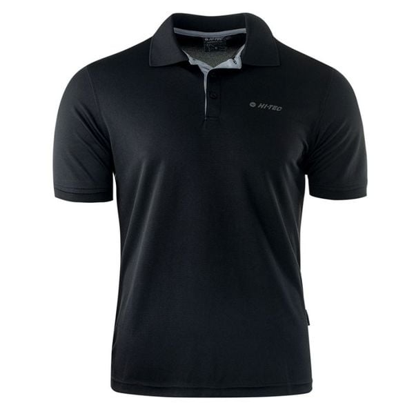 Koszulka polo męska Hi-Tec Site - czarna, Rozmiar M. Czarne koszulki polo Hi-tec, m, bez wzorów, z poliesteru, bez kołnierzyka, bez ramiączek. Za 59.99 zł.