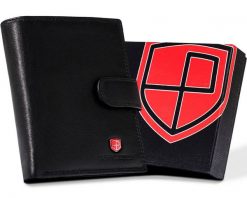 Portfel skórzany Peterson PTN MR-14L-CN czarny. Czarne portfele Peterson, bez wzorów, ze skóry. Za 77.99 zł.