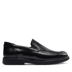 Półbuty Geox. Czarne eleganckie półbuty Geox, bez wzorów, bez obcasa, bez zapięcia. Za 1,169.00 zł.
