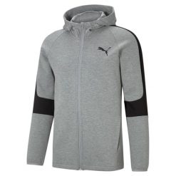 Bluza z kapturem zapinana na zamek błyskawiczny Puma Evostripe Core. Szare bluzy Puma, l, bez wzorów, z bawełny, z kapturem. Za 318.50 zł.