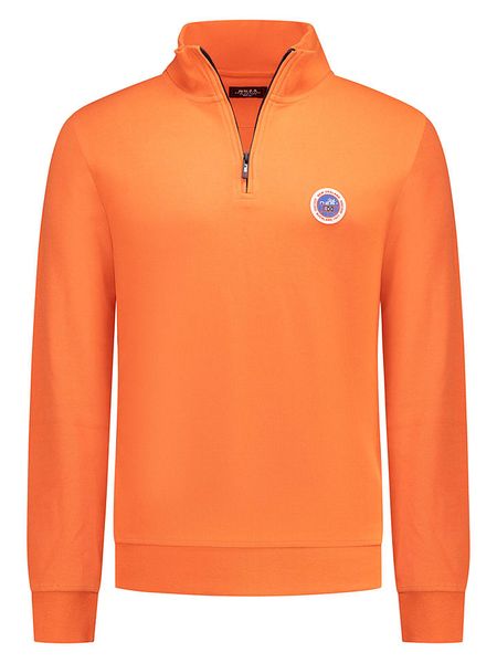 NEW ZEALAND AUCKLAND Sweter w kolorze pomarańczowym rozmiar: XXL. Pomarańczowe swetry nierozpinane New Zealand Auckland, xxl, z aplikacjami, z bawełny, bez kołnierzyka, bez ramiączek. Za 157.35 zł.