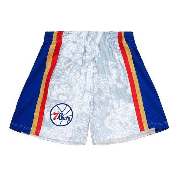 Szorty Philadelphia 76ers Swingman NBA CNY 4.0 1996/97. Białe szorty Mitchell & Ness, bez wzorów, retro. Za 497.00 zł.