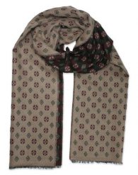 Szalik Beżowo-Bordowy Miękki, Firmy V.Fraas -Cashmink- Wzór Geometryczny, Elegancki, Męski. Czerwone szaliki V. Fraas, bez wzorów, z materiału. Za 59.00 zł.