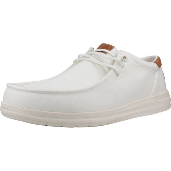 Buty HEY DUDE PAUL CANVAS Biały. Białe buty trekkingowe Hey dude, bez wzorów, z tkaniny, bez zapięcia, trekkingowe. Za 278.99 zł.