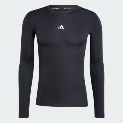 Koszulka TECHFIT Compression Training Long Sleeve. Czarne odzież kompresyjna Adidas, l, bez wzorów, z dzianiny, na fitness i siłownię, techfit (adidas). Za 179.00 zł.