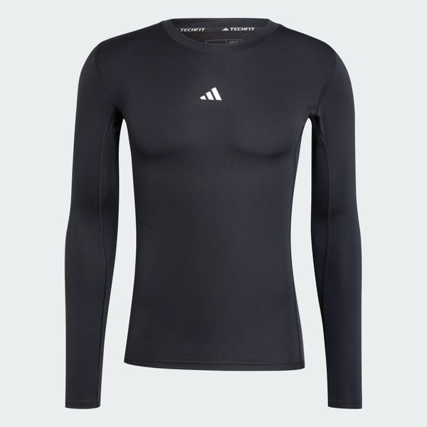 Koszulka TECHFIT Compression Training Long Sleeve. Czarne odzież kompresyjna Adidas, l, bez wzorów, z dzianiny, na fitness i siłownię, techfit (adidas). Za 179.00 zł.