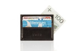 Skórzany portfel wizytownik męski SOLIER SA13 ciemny brąz. Brązowe portfele Solier, bez wzorów, z materiału. Za 54.99 zł.