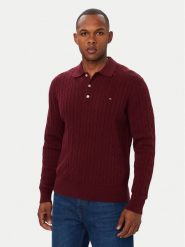 Tommy Hilfiger Sweter Classic MW0MW41955 Bordowy Regular Fit. Czerwone swetry rozpinane Tommy Hilfiger, m, bez wzorów, z bawełny, bez kołnierzyka, bez ramiączek. Za 649.99 zł.