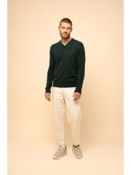 Just Cashmere Kaszmirowy sweter "Tom" w kolorze ciemnozielonym rozmiar: L. Zielone swetry nierozpinane Just Cashmere, l, bez wzorów, z kaszmiru, bez kołnierzyka, bez ramiączek. Za 390.00 zł.