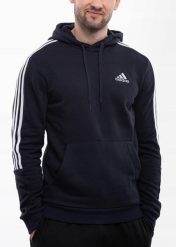 Bluza męska adidas Essentials Hoodie. Niebieskie bluzy z kapturem Adidas, m, bez wzorów, z bawełny, z kapturem. Za 170.99 zł.
