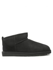 Ugg Śniegowce M Classic Ultra Mini 1137391 Czarny. Czarne śniegowce UGG, ze skóry, bez zapięcia. Za 769.99 zł.