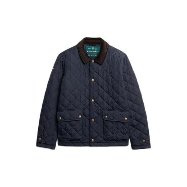 Kurtka puchowa Superdry Estate. Niebieskie kurtki Superdry, s, z aplikacjami, z puchu, bez kaptura. Za 457.70 zł.