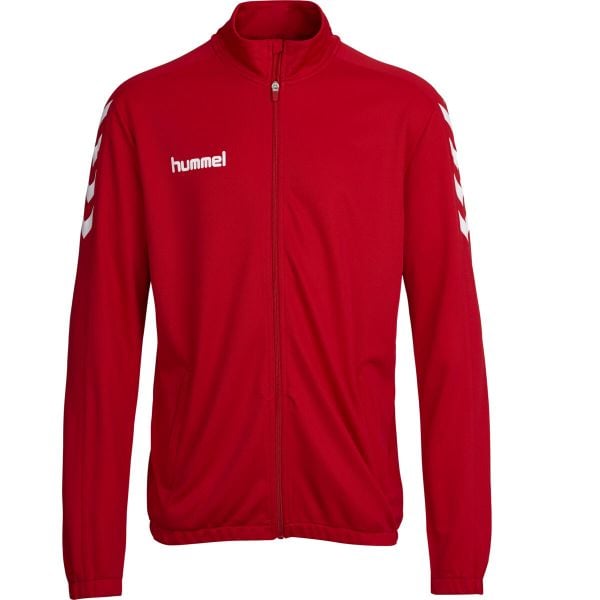 Bluza sportowa dla dorosłych Hummel Core Poly Jacket. Czerwone bluzy bez kaptura Hummel, xl, bez wzorów, bez kaptura. Za 89.00 zł.
