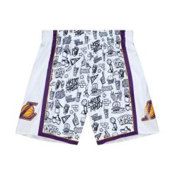 Spodenki Mitchell & Ness NBA Los Angeles Lakers Doodle. Białe szorty Mitchell & Ness, bez wzorów, sportowe. Za 447.35 zł.