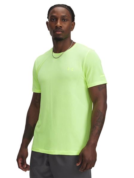 Under Armour Koszulka sportowa w kolorze zielonym rozmiar: L. Zielone t-shirty sportowe Under Armour, bez wzorów, z materiału, bez ramiączek, outdoorowe. Za 104.89 zł.