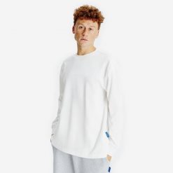 Koszulka długi rękaw męska Elementals. Białe bluzy Decathlon, m, bez wzorów, z materiału, bez kaptura. Za 109.99 zł.