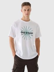 4F Koszulka w kolorze białym rozmiar: L. Białe bezrękawniki 4F, l, bez wzorów, z bawełny, bez kołnierzyka, bez ramiączek. Za 56.53 zł.