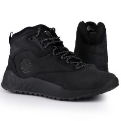 Buty męskie zimowe wysokie Timberland SOLAR WAVE. Czarne buty sportowe casual Timberland, na zimę, bez wzorów, bez zapięcia. W wyprzedaży za 439.00 zł.