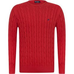 Sweter w kolorze czerwonym. Czerwone swetry nierozpinane Denim Culture, l, bez wzorów, z bawełny, bez kołnierzyka, bez ramiączek. W wyprzedaży za 159.95 zł.
