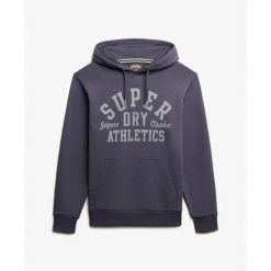 Bluza z kapturem Superdry Athletic Essentials. Fioletowe bluzy z kapturem Superdry, m, bez wzorów, z kapturem. Za 343.30 zł.