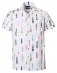 Męska Koszula Hawajska - Pako Jeans - Deski Surfingowe. Koszule Pako Jeans, l, bez wzorów, z bawełny, bez kołnierzyka, bez ramiączek. Za 179.00 zł.